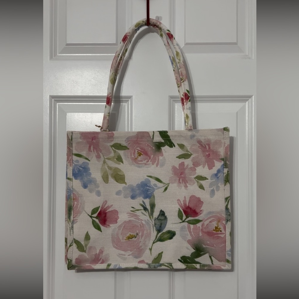 Floral print canvas tote bag / shopper